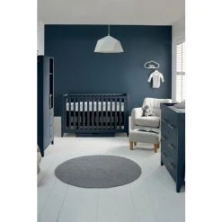 Mamas & Papas 3 Piece Blue Melfi Cot Bed Range With Dresser And Compact Storage Wardrobe