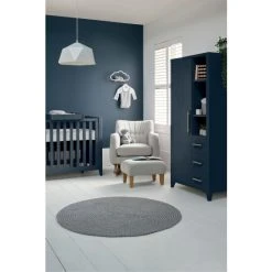 Mamas & Papas Midnight Blue Melfi 2 Piece Cot Bed Set With Compact Storage Wardrobe