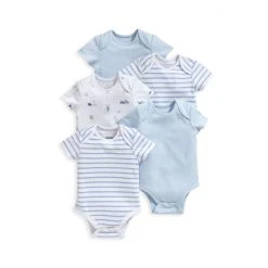 Mamas & Papas Boys Blue 5 Pack Bodysuits
