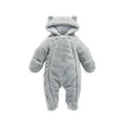 Mamas & Papas Grey Fur Pramsuit