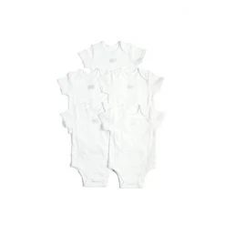 Mamas & Papas White Short Sleeve Cotton Bodysuits 5 Pack