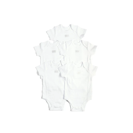 Mamas & Papas White Short Sleeve Cotton Bodysuits 5 Pack 2 Mamas & Papas White Short Sleeve Cotton Bodysuits 5 Pack