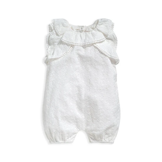 Mamas & Papas White Broderie Romper 6 Mamas & Papas White Broderie Romper - Image 4