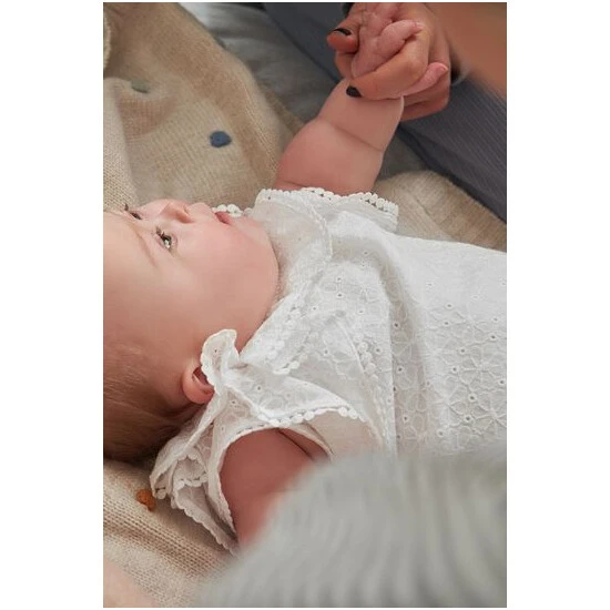 Mamas & Papas White Broderie Romper 9 Mamas & Papas White Broderie Romper - Image 7