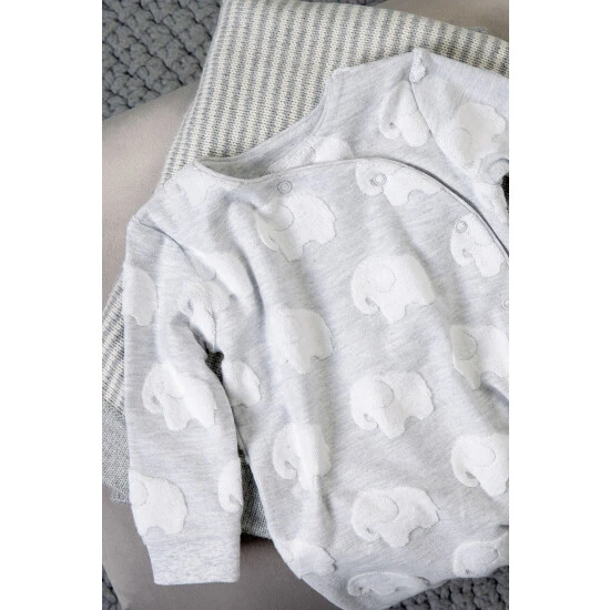 Mamas & Papas Grey Elephant Textured Romper 9 Mamas & Papas Grey Elephant Textured Romper - Image 7