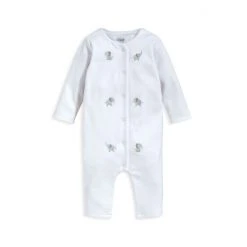 Mamas & Papas White Embroidered Romper