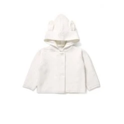 Mamas & Papas White Cardigan With Hood Ears