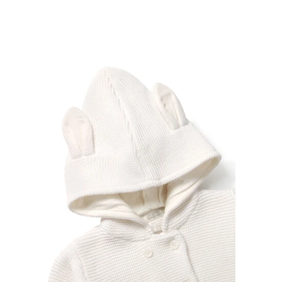 Mamas & Papas White Cardigan With Hood Ears 4 Mamas & Papas White Cardigan With Hood Ears - Image 3