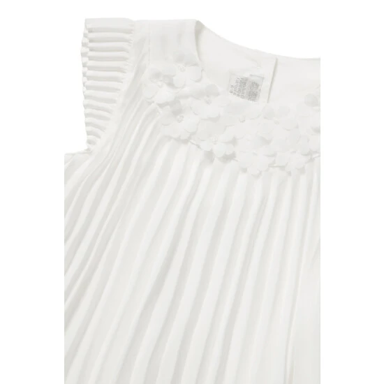 Mamas & Papas Newborn Girls White Pleated Dress 5 Mamas & Papas Newborn Girls White Pleated Dress - Image 4