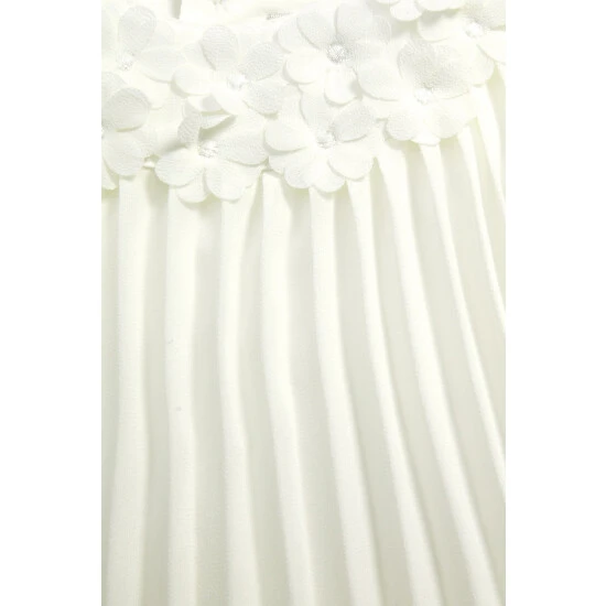 Mamas & Papas Newborn Girls White Pleated Dress 6 Mamas & Papas Newborn Girls White Pleated Dress - Image 5