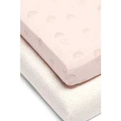 Mamas & Papas 2 Pack Pink Rainbow/Speckle Print Sheets