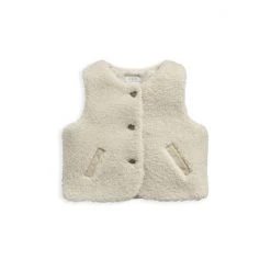 Mamas & Papas Cream Borg Gilet