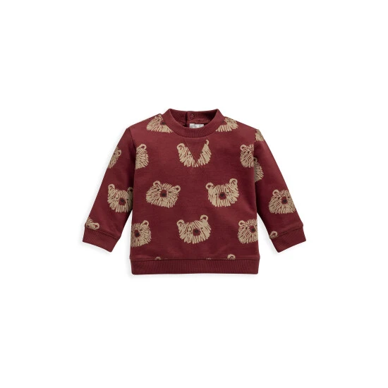 Mamas & Papas Red Bear Print Sweatshirt 1 Mamas & Papas Red Bear Print Sweatshirt