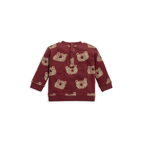 Mamas & Papas Red Bear Print Sweatshirt 2 Mamas & Papas Red Bear Print Sweatshirt - Image 2