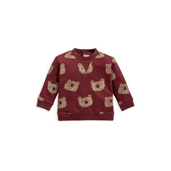 Mamas & Papas Red Bear Print Sweatshirt 4 Mamas & Papas Red Bear Print Sweatshirt - Image 4