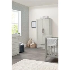 Mamas & Papas 3 Piece Grey Atlas Cot Bed Range With Dresser And Wardrobe