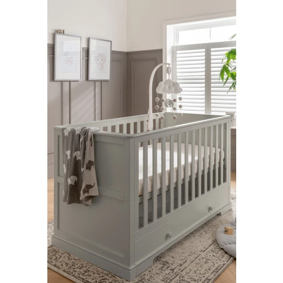 Mamas & Papas Grey Oxford 2 Piece Furniture Set Cot Bed 4 Mamas & Papas Grey Oxford 2 Piece Furniture Set Cot Bed - Image 2