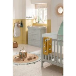 Next Mamas & Papas Atlas 2 Piece Furniture Set Grey Grain Cot Bed
